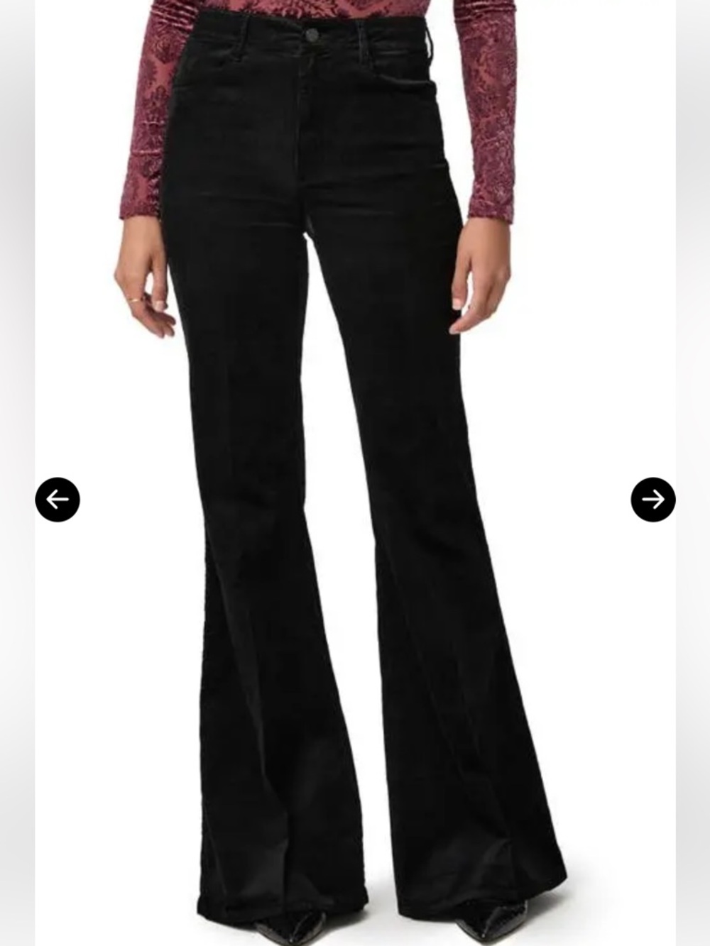 PAIGE Black Corduroy Flares